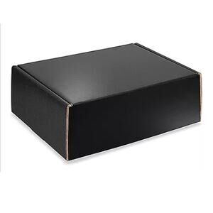 Pack of 4 - Black High Gloss Corrugated Mailers 11 1/8 x 8 3/4 x 4"